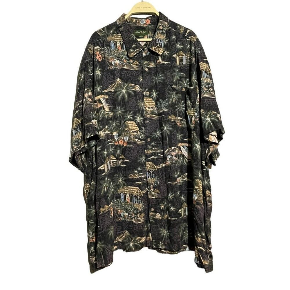 David Taylor Hawaiian Island Hawaii Shirt Men 4Xl Tropical Tree Beach Summer Sea